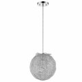 Homeroots 8 in. Distratto 1-Light Polished Chrome Pendant Enmeshed Aluminum Wire Shade 398298